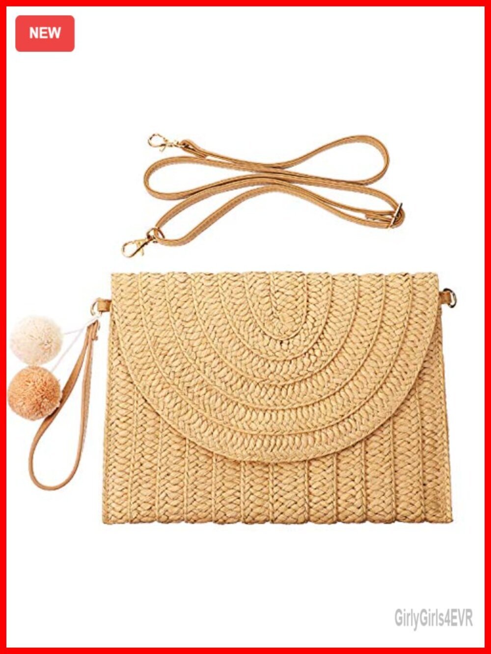 Handwoven Straw Clutch Crossbody Bag Summer Beach Shoulder Bag Woven Envelope